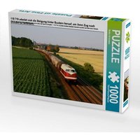 118 719 arbeitet sich die Steigung hinter Bautzen herauf, um ihren Zug nach Dresden zu befördern. (Puzzle) von Calvendo Puzzle
