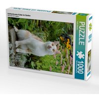 Aufmerksame Katze im Garten (Puzzle) von Calvendo Puzzle