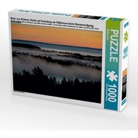 Blick von Klintens Utsikt auf Karlsborg am Vätternsee beim Sonnenaufgang, Schweden (Puzzle) von Calvendo Puzzle