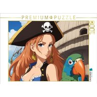 CALVENDO Puzzle Anime Piratenmädchen mit Papagei 1000 Teile Lege-Größe 64x48cm Foto-Puzzle für glückliche Stunden von Calvendo Puzzle