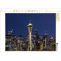 CALVENDO Puzzle Atemberaubende Panorama Skyline von Seattle zur blauen Stunde 2000 Teile Lege-Größe 90x67cm Foto-Puzzle für glückliche Stunden von Calvendo Puzzle