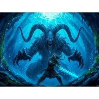 CALVENDO Puzzle Beowulf taucht hinab zum Kampf im See 1000 Teile Lege-Größe 64x48cm Foto-Puzzle für glückliche Stunden von Calvendo Puzzle