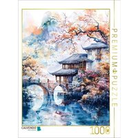CALVENDO Puzzle Bergdorf mit Brücke. Chinesische Häuser. Aquarellmalerei 1000 Teile Lege-Größe 64x48cm Foto-Puzzle für glückliche Stunden CALVENDO Puzzle Bergdorf mit Brücke. Chinesische Häuser. Aquarellmalerei 1000 Teile Lege-Größe 64x48cm Foto-Puzzle für glückliche Stunden von Calvendo Puzzle