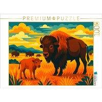 CALVENDO Puzzle Bison in der Prärie: Stolz des amerikanischen Westens. 1000 Teile Lege-Größe 64x48cm Foto-Puzzle für glückliche Stunden CALVENDO Puzzle Bison in der Prärie: Stolz des amerikanischen Westens. 1000 Teile Lege-Größe 64x48cm Foto-Puzzle für glückliche Stunden von Calvendo Puzzle