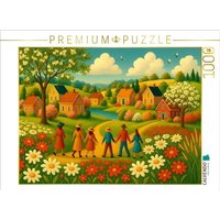 CALVENDO Puzzle Blumenwiesen und Kinderglück 1000 Teile Lege-Größe 64x48cm Foto-Puzzle für glückliche Stunden von Calvendo Puzzle