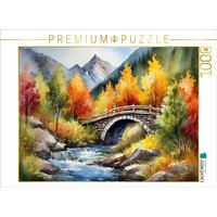 CALVENDO Puzzle Brücke über einen Bergbach 1000 Teile Lege-Größe 64x48cm Foto-Puzzle für glückliche Stunden von Calvendo Puzzle