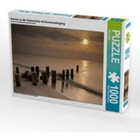 CALVENDO Puzzle Buhnen an der Ostseeküste mit Sonnenuntergang 1000 Teile Lege-Größe 64 x 48 cm Foto-Puzzle Bild von Rico Ködder von xxx