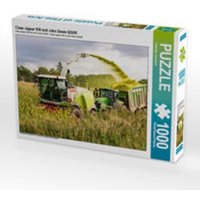CALVENDO Puzzle Claas Jaguar 950 und John Deere 6250R 1000 Teile Lege-Größe 64x48cm Foto-Puzzle für glückliche Stunden von Calvendo