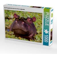 CALVENDO Puzzle Das Flusspferd hat sich eine Krone aufgesetzt. 1000 Teile Lege-Größe 64 x 48 cm Foto-Puzzle Bild von Ingo Gerlach GDT von Calvendo Puzzle