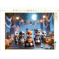 CALVENDO Puzzle Das Halloween-Fest im Ritterwald: Gruselspaß und Kürbisschnitzen 2000 Teile Lege-Größe 90x67cm Foto-Puzzle für glückliche Stunden von Calvendo Puzzle