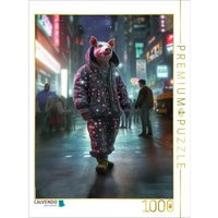 CALVENDO Puzzle Das Schwein läuft durch eine belebte Straße 1000 Teile Lege-Größe 64x48cm Foto-Puzzle für glückliche Stunden von Calvendo Puzzle