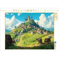 CALVENDO Puzzle Das Tal der Winde - Anime Landschaft 1000 Teile Lege-Größe 64x48cm Foto-Puzzle für glückliche Stunden von Calvendo Puzzle