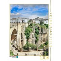 CALVENDO Puzzle Der Ponte Nueva mit Blick auf den gegenüberliegenden Stadtteil. 1000 Teile Lege-Größe 64 × 48 cm Foto-Puzzle für glückliche Stunden von Calvendo Puzzle