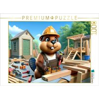 CALVENDO Puzzle Der fleißige Biber am Werk: Ein tierischer Zimmermann beginnt das Baujahr 1000 Teile Lege-Größe 64x48cm Foto-Puzzle für glückliche S von Calvendo Puzzle
