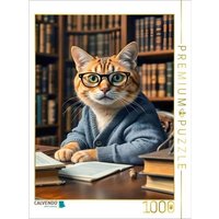 CALVENDO Puzzle Die schlaue Miez 1000 Teile Lege-Größe 64x48cm Foto-Puzzle für glückliche Stunden von Calvendo Puzzle