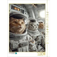 CALVENDO Puzzle Drei Katzen als Astronauten auf Mission im Weltall 1000 Teile Lege-Größe 64x48cm Foto-Puzzle für glückliche Stunden von Calvendo Puzzle