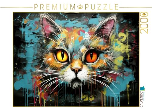 CALVENDO Puzzle Ein Motiv aus dem Kalender "Graffiti Katzen" | 1000 Teile Lege-Größe 64 x 48 cm Foto-Puzzle für glückliche Stunden von CALVENDO