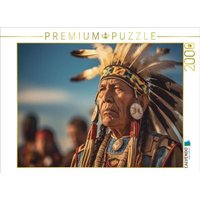 CALVENDO Puzzle Ehrenvolle Pracht: Stolzer Indianer-Häuptling im Federschmuck 2000 Teile Lege-Größe 90x67cm Foto-Puzzle für glückliche Stunden von Calvendo Puzzle