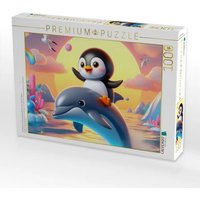 CALVENDO Puzzle Ein Delphin als Fortbewegungsmittel für einen kleinen Pinguin 1000 Teile Lege-Größe 64x48cm Foto-Puzzle für glückliche Stunden CALVENDO Puzzle Ein Delphin als Fortbewegungsmittel für einen kleinen Pinguin 1000 Teile Lege-Größe 64x48cm Foto-Puzzle für glückliche Stunden von Calvendo Puzzle