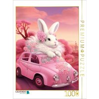 CALVENDO Puzzle Ein Kaninchen fährt auf dem Autodach 1000 Teile Lege-Größe 64x48cm Foto-Puzzle für glückliche Stunden von CALVENDO Verlag GmbH