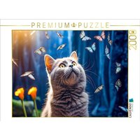 CALVENDO Puzzle Ein Motiv aus dem Kalender Die Katze und der Schmetterling 2000 Teile Lege-Größe 90x67cm Foto-Puzzle für glückliche Stunden CALVENDO Puzzle Ein Motiv aus dem Kalender Die Katze und der Schmetterling 2000 Teile Lege-Größe 90x67cm Foto-Puzzle für glückliche Stunden von Calvendo Puzzle