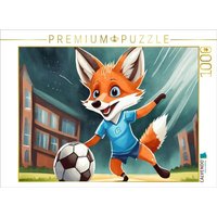 CALVENDO Puzzle Ein Schlaufuchs beim Fußball spielen 1000 Teile Lege-Größe 64x48cm Foto-Puzzle für glückliche Stunden von Calvendo Puzzle