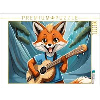 CALVENDO Puzzle Ein Schlaufuchs spielt Gitarre im Wald 1000 Teile Lege-Größe 64x48cm Foto-Puzzle für glückliche Stunden von Calvendo Puzzle