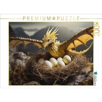 CALVENDO Puzzle Ein gelber Drache bewacht sein Nest 2000 Teile Lege-Größe 90x67cm Foto-Puzzle für glückliche Stunden CALVENDO Puzzle Ein gelber Drache bewacht sein Nest 2000 Teile Lege-Größe 90x67cm Foto-Puzzle für glückliche Stunden von Calvendo Puzzle