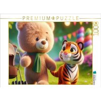 CALVENDO Puzzle Ein kuscheliger Bär und ein gestreifter Tiger schlendern Seite an Seite durch den sonnigen Park 1000 Teile Lege-Größe 64x48cm Foto-P CALVENDO Puzzle Ein kuscheliger Bär und ein gestreifter Tiger schlendern Seite an Seite durch den sonnigen Park 1000 Teile Lege-Größe 64x48cm Foto-P von Calvendo Puzzle