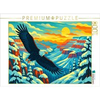 CALVENDO Puzzle Ein majestätischer Weißkopfseeadler gleitet über dem Grand Canyon: Freiheit Amerikas 1000 Teile Lege-Größe 64x48cm Foto-Puzzle für g von Calvendo Puzzle