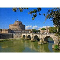 CALVENDO Puzzle Engelsburg und Engelsbrücke in Rom 1000 Teile Lege-Größe 64x48cm Foto-Puzzle für glückliche Stunden von Calvendo