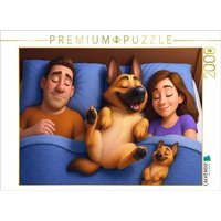 CALVENDO Puzzle Familienfrieden - Schäferhund schläft im Bett 2000 Teile Lege-Größe 90x67cm Foto-Puzzle für glückliche Stunden von Calvendo Puzzle