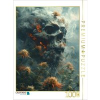 CALVENDO Puzzle Feuer des Lebens: Totenkopf im Rauch der Cannabisblüten 1000 Teile Lege-Größe 64x48cm Foto-Puzzle für glückliche Stunden von Calvendo Puzzle