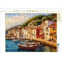CALVENDO Puzzle Fischerdorf an einem kleinen Mittelmeerhafen 1000 Teile Lege-Größe 64x48cm Foto-Puzzle für glückliche Stunden von Calvendo Puzzle