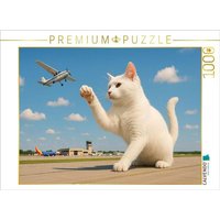 CALVENDO Puzzle Fliegendes Spielzeug - riesige Katze fängt Flugzeug 1000 Teile Lege-Größe 64x48cm Foto-Puzzle für glückliche Stunden CALVENDO Puzzle Fliegendes Spielzeug - riesige Katze fängt Flugzeug 1000 Teile Lege-Größe 64x48cm Foto-Puzzle für glückliche Stunden von Calvendo Puzzle