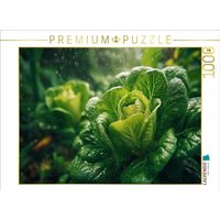 CALVENDO Puzzle Frischer Kopfsalat im Garten wächst im satten Grün 1000 Teile Lege-Größe 64x48cm Foto-Puzzle für glückliche Stunden von Calvendo Puzzle