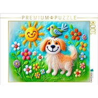 CALVENDO Puzzle Frühlingsfreude mit Hund und Vogel in Filztechnik 1000 Teile Lege-Größe 64x48cm Foto-Puzzle für glückliche Stunden CALVENDO Puzzle Frühlingsfreude mit Hund und Vogel in Filztechnik 1000 Teile Lege-Größe 64x48cm Foto-Puzzle für glückliche Stunden von Calvendo Puzzle