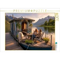 CALVENDO Puzzle Gemütlicher Weinabend auf einem Hausboot 1000 Teile Lege-Größe 64x48cm Foto-Puzzle für glückliche Stunden von Calvendo Puzzle