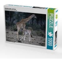 CALVENDO Puzzle Giraffenmutter mit Kind 1000 Teile Lege-Größe 64 x 48 cm Foto-Puzzle Bild von Michael Herzog von Calvendo Puzzle