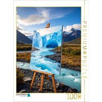 CALVENDO Puzzle Gletscherfantasie - Staffelei am eisigen Fluss 1000 Teile Lege-Größe 64x48cm Foto-Puzzle für glückliche Stunden von Calvendo Puzzle