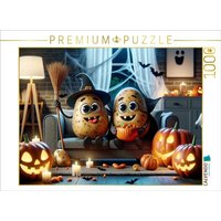 CALVENDO Puzzle Gruselspaß auf der Couch: Kartoffeln feiern Halloween 1000 Teile Lege-Größe 64x48cm Foto-Puzzle für glückliche Stunden von Calvendo Puzzle