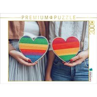 CALVENDO Puzzle Herzen in Regenbogenfarben als Symbol der LGBTQ-Community 2000 Teile Lege-Größe 90x67cm Foto-Puzzle für glückliche Stunden von Calvendo Puzzle