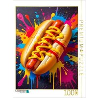 CALVENDO Puzzle Hot Dog im Farbsturm 1000 Teile Lege-Größe 64x48cm Foto-Puzzle für glückliche Stunden von Calvendo Puzzle