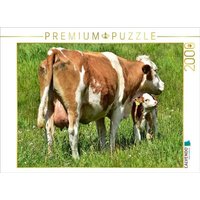 CALVENDO Puzzle Junge Kälber weichen nur sehr selten von der Seite ihrer Mutter. 2000 Teile Lege-Größe 90x67cm Foto-Puzzle für glückliche Stunden von Calvendo Puzzle