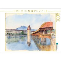 CALVENDO Puzzle Kapellbrücke am Vierwaldstätter See 1000 Teile Lege-Größe 64x48cm Foto-Puzzle für glückliche Stunden von Calvendo Puzzle
