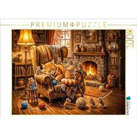 CALVENDO Puzzle Katze schläft im Ohrensessel während Mäuse eine warme Decke stricken 1000 Teile Lege-Größe 64 × 48 cm Foto-Puzzle für glückliche Stunden CALVENDO Puzzle Katze schläft im Ohrensessel während Mäuse eine warme Decke stricken 1000 Teile Lege-Größe 64 × 48 cm Foto-Puzzle für glückliche Stunden von Calvendo Puzzle