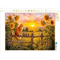 CALVENDO Puzzle Katze und Mäuse schauen vom Zaunpfahl in sommerlichen Sonnenuntergang 1000 Teile Lege-Größe 64 × 48 cm Foto-Puzzle für glückliche Stunden CALVENDO Puzzle Katze und Mäuse schauen vom Zaunpfahl in sommerlichen Sonnenuntergang 1000 Teile Lege-Größe 64 × 48 cm Foto-Puzzle für glückliche Stunden von Calvendo Puzzle
