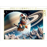 CALVENDO Puzzle Katzenkosmonaut: Tanz durch Saturns Ringe 1000 Teile Lege-Größe 64x48cm Foto-Puzzle für glückliche Stunden CALVENDO Puzzle Katzenkosmonaut: Tanz durch Saturns Ringe 1000 Teile Lege-Größe 64x48cm Foto-Puzzle für glückliche Stunden von Calvendo Puzzle