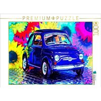 CALVENDO Puzzle Knuffig, aber für große Menschen zu eng: der italienische Fiat 500 der ersten Generation. 1000 Teile Lege-Größe 64x48cm Foto-Puzzle von CALVENDO Verlag GmbH