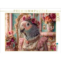 CALVENDO Puzzle Königlicher Papagei mit Blumenkrone 1000 Teile Lege-Größe 64x48cm Foto-Puzzle für glückliche Stunden von Calvendo Puzzle